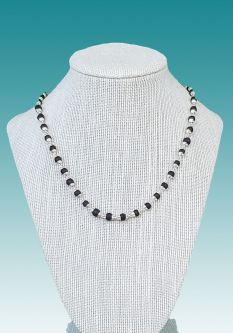 Silver & BLACK Colored Tulsi Larger Neck Beads